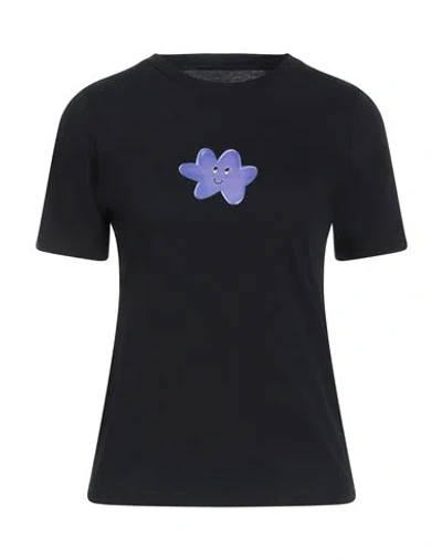 Mm6 Maison Margiela Woman T-shirt Black Size M Cotton