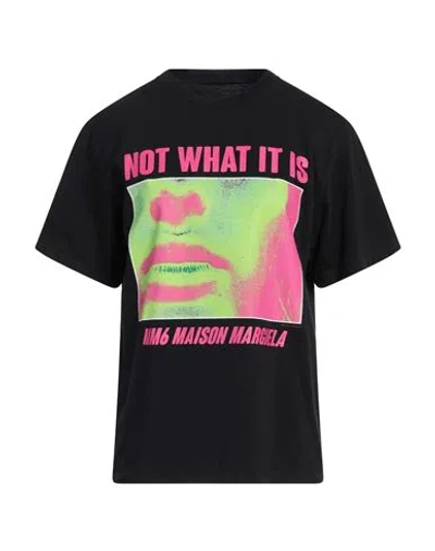 Mm6 Maison Margiela Woman T-shirt Black Size Xl Cotton