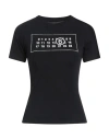 Mm6 Maison Margiela Numbers-motif Cotton T-shirt In Black