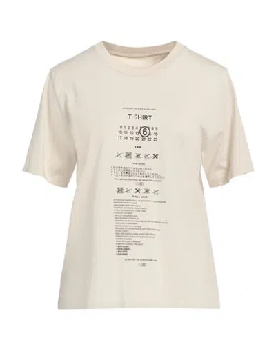 Mm6 Maison Margiela Woman T-shirt Cream Size M Cotton