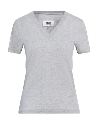 Mm6 Maison Margiela Woman T-shirt Light Grey Size S Cotton