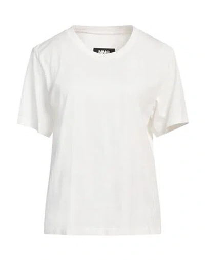Mm6 Maison Margiela Woman T-shirt Off White Size M Cotton