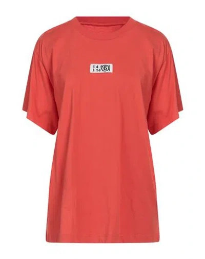 Mm6 Maison Margiela Woman T-shirt Orange Size 3xl Cotton