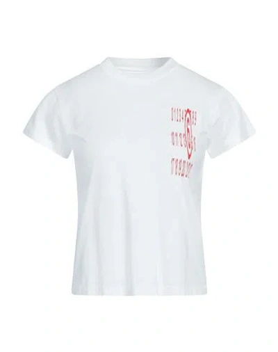 MM6 MAISON MARGIELA MM6 MAISON MARGIELA WOMAN T-SHIRT WHITE SIZE L COTTON