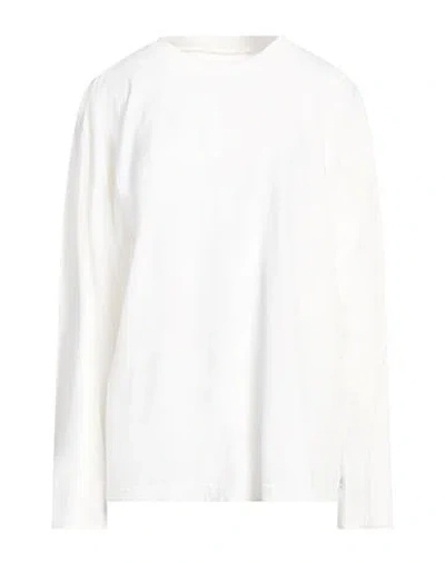 Mm6 Maison Margiela Woman T-shirt White Size L Cotton