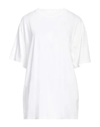 Mm6 Maison Margiela Woman T-shirt White Size L Cotton