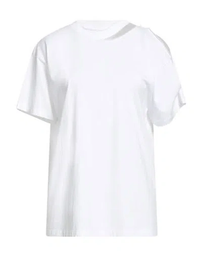 Mm6 Maison Margiela Woman T-shirt White Size L Cotton