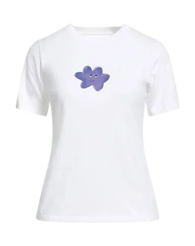 Mm6 Maison Margiela Woman T-shirt White Size M Cotton