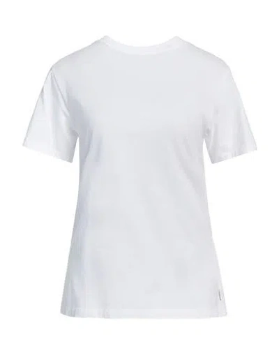 Mm6 Maison Margiela Woman T-shirt White Size M Cotton, Elastane