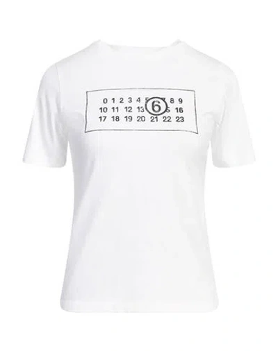 Mm6 Maison Margiela Woman T-shirt White Size Xl Cotton