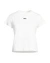 Mm6 Maison Margiela Woman T-shirt White Size Xs Cotton, Elastane