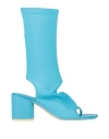 Mm6 Maison Margiela Woman Thong Sandal Azure Size 6 Textile Fibers In Blue