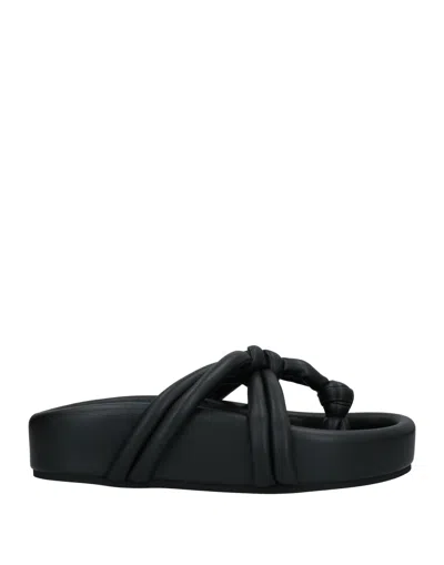 Mm6 Maison Margiela Toe Strap Sandals In Black