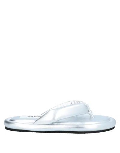Mm6 Maison Margiela Toe Strap Sandals In Silver
