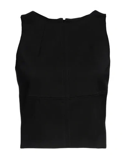 Mm6 Maison Margiela Woman Top Black Size 6 Polyester, Virgin Wool, Elastane