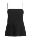 Mm6 Maison Margiela Sleeveless Pleated Peplum Top In Black