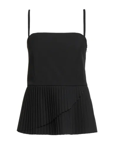 MM6 MAISON MARGIELA MM6 MAISON MARGIELA WOMAN TOP BLACK SIZE 8 POLYESTER, VISCOSE, ELASTANE