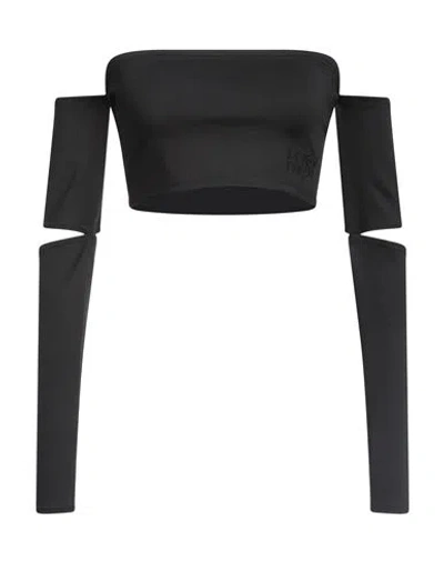 Mm6 Maison Margiela Woman Top Black Size L Polyester, Elastane