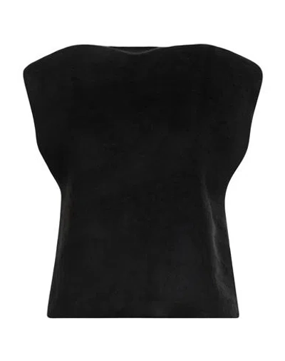 Mm6 Maison Margiela Woman Top Black Size M Acrylic, Elastane, Cotton