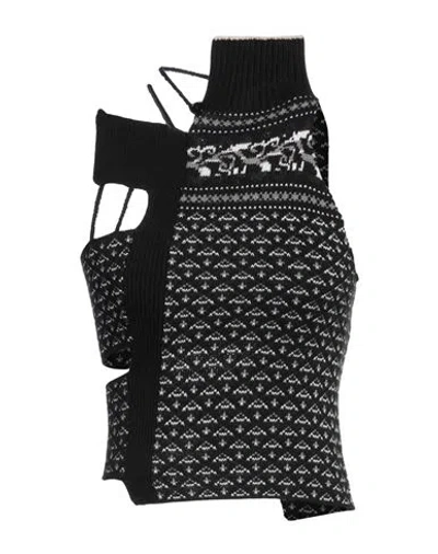 Mm6 Maison Margiela Woman Top Black Size Xs Polyamide, Wool, Synthetic Fibers, Cotton, Cashmere