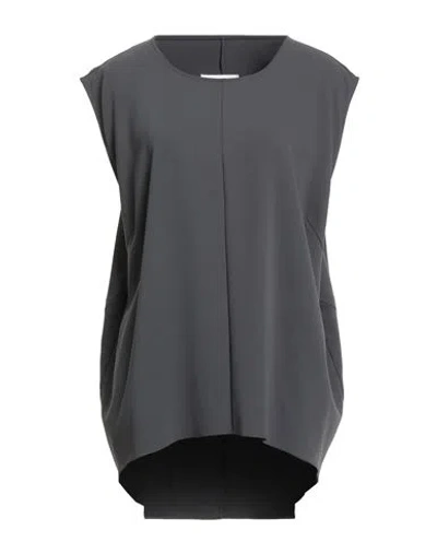 Mm6 Maison Margiela Woman Top Charcoal Size 0 Polyester In Gray
