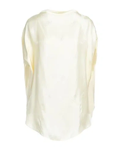 Mm6 Maison Margiela Woman Top Cream Size 6 Viscose In White