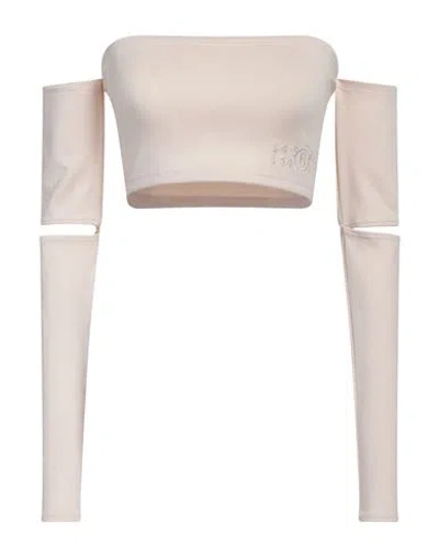Mm6 Maison Margiela Woman Top Light Pink Size Xxs Polyester, Elastane