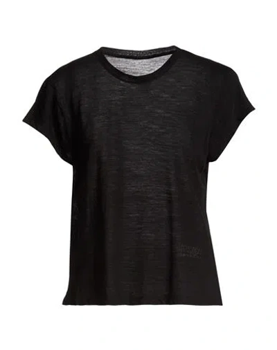 Mm6 Maison Margiela Woman T-shirt Black Size M Wool