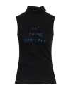 Mm6 Maison Margiela Gathered-detail Ribbed Top In Blue