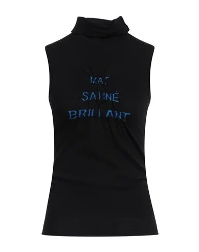 Mm6 Maison Margiela Gathered-detail Ribbed Top In Blue