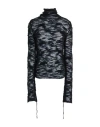 Mm6 Maison Margiela Woman Turtleneck Black Size L Acrylic, Polyamide, Mohair Wool In Black