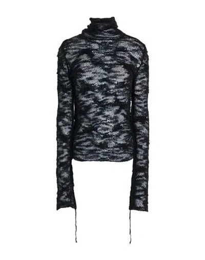 Mm6 Maison Margiela Woman Turtleneck Black Size L Acrylic, Polyamide, Mohair Wool