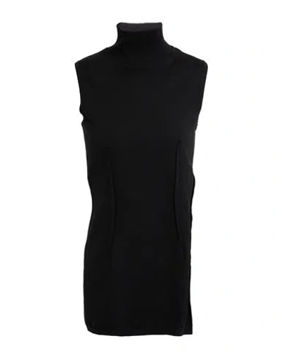 Mm6 Maison Margiela Woman Turtleneck Black Size L Cotton, Wool