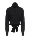 Mm6 Maison Margiela Woman Turtleneck Black Size M Acetate, Virgin Wool