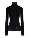 Mm6 Maison Margiela Woman Turtleneck Black Size M Acrylic, Virgin Wool