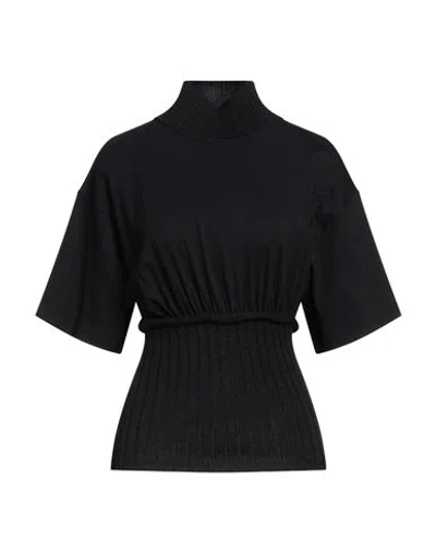 Mm6 Maison Margiela Woman Turtleneck Black Size L Acrylic, Wool