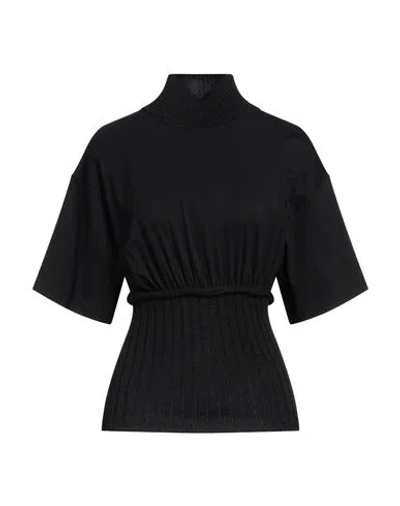 Mm6 Maison Margiela Woman Turtleneck Black Size M Acrylic, Wool