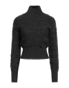 Mm6 Maison Margiela Woman Turtleneck Charcoal Size L Acrylic, Virgin Wool In Gray