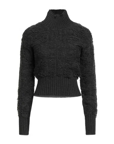 Mm6 Maison Margiela Woman Turtleneck Charcoal Size L Acrylic, Virgin Wool In Gray