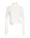 Mm6 Maison Margiela Woman Turtleneck Ivory Size M Acrylic, Virgin Wool