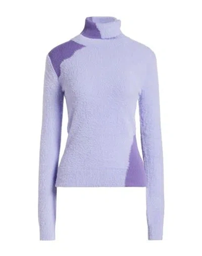 Mm6 Maison Margiela Woman Turtleneck Lilac Size L Polyamide In Purple