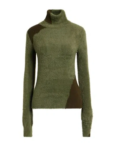 Mm6 Maison Margiela Woman Turtleneck Military Green Size L Polyamide