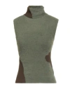 Mm6 Maison Margiela Woman Turtleneck Military Green Size S Polyamide, Acrylic, Virgin Wool In Green