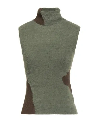 Mm6 Maison Margiela Woman Turtleneck Military Green Size S Polyamide, Acrylic, Virgin Wool