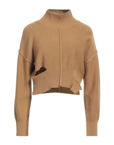 Mm6 Maison Margiela Woman Turtleneck Mustard Size M Cotton, Wool In Yellow