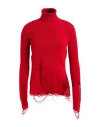 Mm6 Maison Margiela Wool And Acrylic Sweater With Distressed Hem In Red
