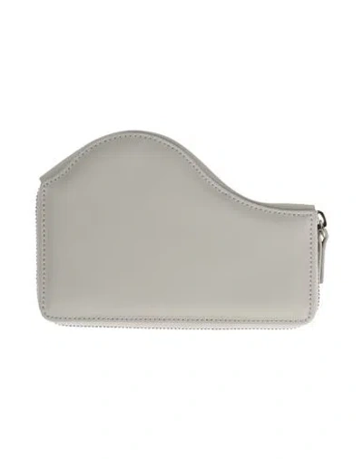 Mm6 Maison Margiela Woman Wallet Light Grey Size - Cow Leather, Brass In Gray