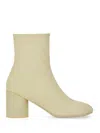 Mm6 Maison Margiela Stitch-out Leather Ankle Boots In Ivory