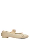 Mm6 Maison Margiela Atomic Sole Leather Block Heel Ballerinas In Powder