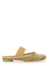 Mm6 Maison Margiela Mm6 By Maison Margiela Slip-on Ballerina Shoes With Decorative Bow In Ivory